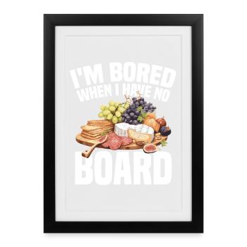 Plateau de Charcuterie Lover avec Charcuterie Charcuterie - Affiche encadrée (27 × 37 cm) - noir - Devant