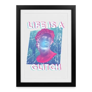 Esthétique vintage Vaporwave rétro streetwear des années 80 - Affiche encadrée (27 × 37 cm) - noir - Devant