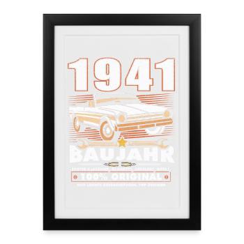 Vintage car built in 1941 - Birthday - Gift - Framed poster (27 × 37 cm) - black - Front