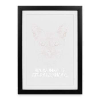 Dictons de chats Cadeau de chat propriétaire de chat - Affiche encadrée (27 × 37 cm) - noir - Devant