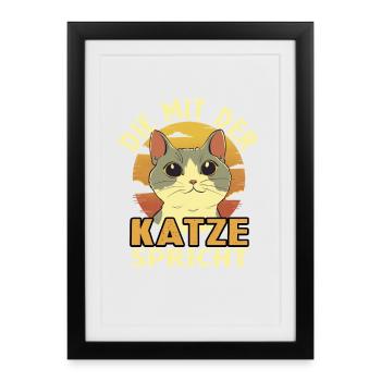 Cat Mom Gift Cat Mom Cat Lover - Framed poster (27 × 37 cm) - black - Front