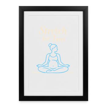 Prenatal Yoga Expectant Mother - Framed poster (27 × 37 cm) - black - Front