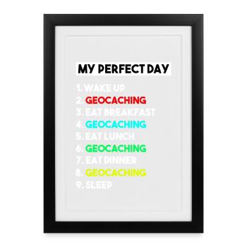 Geocaching Perfect Day Outdoor Treasure Hunt - Framed poster (27 × 37 cm) - black - Front