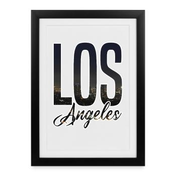 Los Angeles Skyline Lettering - Framed poster (27 × 37 cm) - black - Front