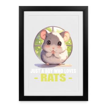 Rat Rat - Affiche encadrée (27 × 37 cm) - noir - Devant
