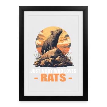 Rat Rat - Affiche encadrée (27 × 37 cm) - noir - Devant