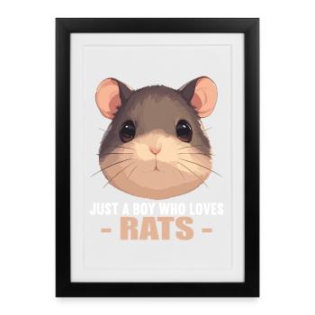Rat Rat - Affiche encadrée (27 × 37 cm) - noir - Devant