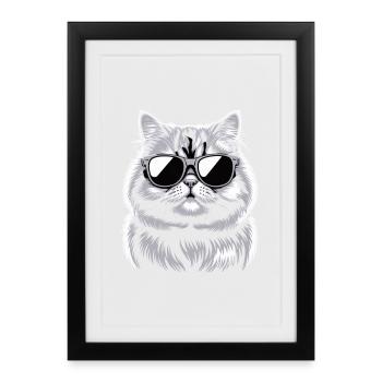 Chat persan - Affiche encadrée (27 × 37 cm) - noir - Devant