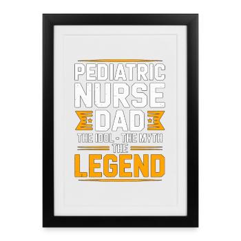 Père infirmier pédiatrique L’idole L’infirmière Mythe Enfants - Affiche encadrée (27 × 37 cm) - noir - Devant