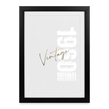 Cadeau pour le 66e anniversaire Mari Vintage Vintage années 1960 - Affiche encadrée (27 × 37 cm) - noir - Devant