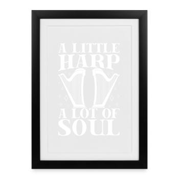 Harmonica Musican Little Harp Beaucoup d’âme - Affiche encadrée (27 × 37 cm) - noir - Devant