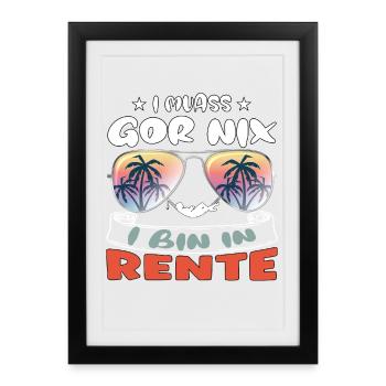 Je n’ai rien à faire - je suis à la retraite - Affiche encadrée (27 × 37 cm) - noir - Devant