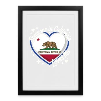 Heart California Loves Me - Framed poster (27 × 37 cm) - black - Front