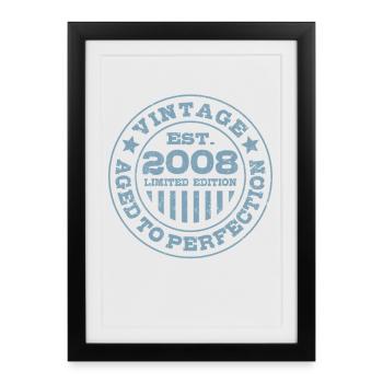 Millésime 2009 | Vieilli à la perfection | Anniversaire - Affiche encadrée (27 × 37 cm) - noir - Devant