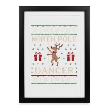 Danseuse du pôle Nord – Noël inapproprié pour - Affiche encadrée (27 × 37 cm) - noir - Devant