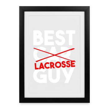 Meilleur joueur sportif de crosse entraîneur - Affiche encadrée (27 × 37 cm) - noir - Devant