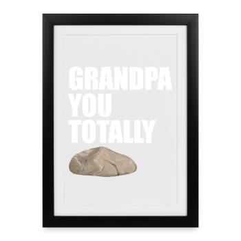 Opa, du bist total cool, lustiges Wortspiel, Opa-Design. - Gerahmtes Poster (27 × 37 cm) - Schwarz - Vorne