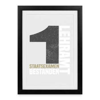 1er examen d’État en enseignement - Affiche encadrée (27 × 37 cm) - noir - Devant