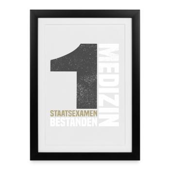 1. Staatsexamen Medizin - Gerahmtes Poster (27 × 37 cm) - Schwarz - Vorne