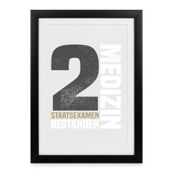 2. Staatsexamen Medizin - Gerahmtes Poster (27 × 37 cm) - Schwarz - Vorne