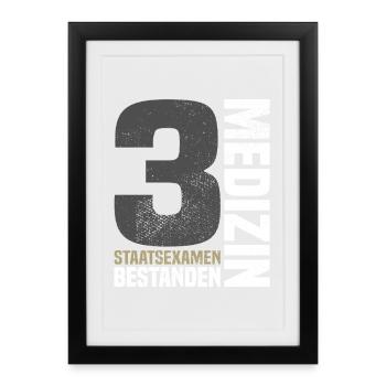 3. Staatsexamen Medizin - Gerahmtes Poster (27 × 37 cm) - Schwarz - Vorne