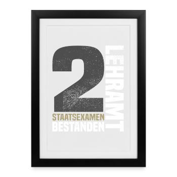 2ème Examen d’Etat en Enseignement - Affiche encadrée (27 × 37 cm) - noir - Devant