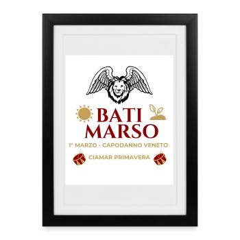 Bati Marso - Vénétie du réveillon du Nouvel An - Affiche encadrée (27 × 37 cm) - noir - Devant