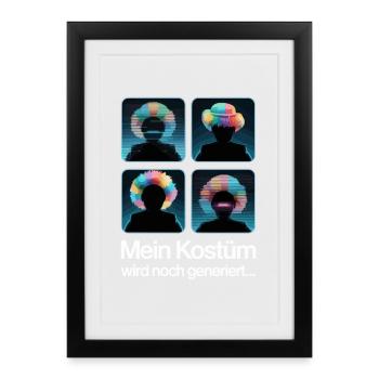 Costume is still being generated Cologne Carnival Carnival - Framed poster (27 × 37 cm) - black - Front