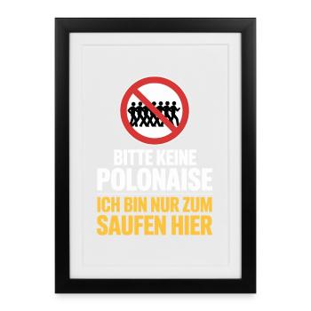 Carnaval, s’il vous plaît, pas de polonaise juste pour boire ici - Affiche encadrée (27 × 37 cm) - noir - Devant