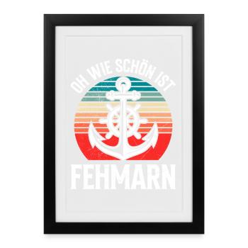 Vacances en mer Baltique OH COMME IL EST BEAU FEHMARN Drôle - Affiche encadrée (27 × 37 cm) - noir - Devant