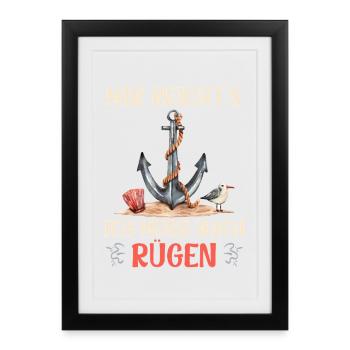 Island of Rügen I'VE HAD ENOUGH, I HAVE TO GO TO RÜGEN - Framed poster (27 × 37 cm) - black - Front