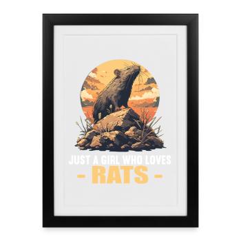 Rat Rat - Affiche encadrée (27 × 37 cm) - noir - Devant