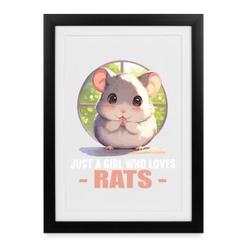 Rat Rat - Affiche encadrée (27 × 37 cm) - noir - Devant