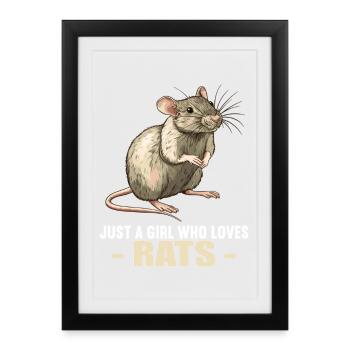 Rat Rat - Affiche encadrée (27 × 37 cm) - noir - Devant