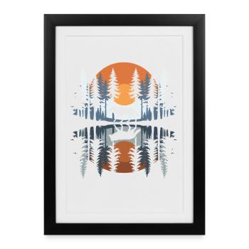 Loup, Forêt, Nature, Nature sauvage, Extérieur, Animal - Affiche encadrée (27 × 37 cm) - noir - Devant