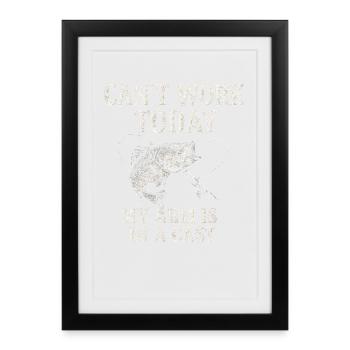 Je ne peux pas travailler aujourd’hui, mon bras est dans un lancer de pêche - Affiche encadrée (27 × 37 cm) - noir - Devant