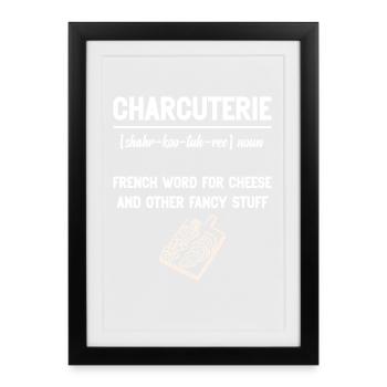 Fabricant de planches charcuterie Artisan Aliments - Affiche encadrée (27 × 37 cm) - noir - Devant
