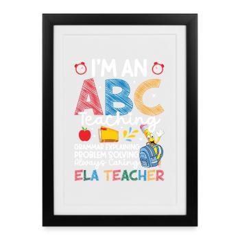 Équipe de l’équipe des enseignants d’anglais Équipe Arts du langage anglais - Affiche encadrée (27 × 37 cm) - noir - Devant