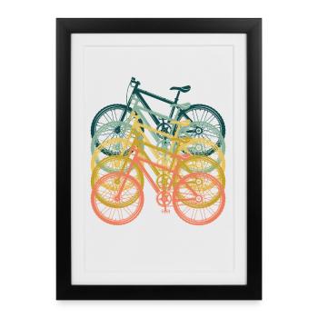 Silhouettes VTT - Affiche encadrée (27 × 37 cm) - noir - Devant