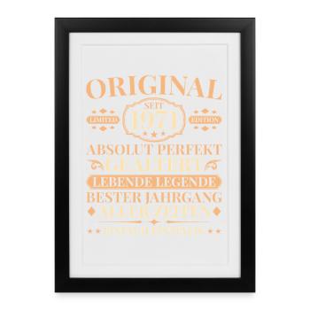 Vintage 1971 Perfectly Aged 55th Birthday - Framed poster (27 × 37 cm) - black - Front