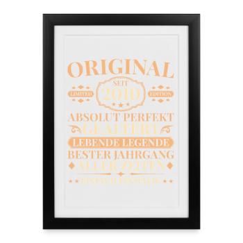 Vintage 2010 Parfaitement vieilli 16e anniversaire - Affiche encadrée (27 × 37 cm) - noir - Devant