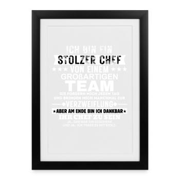 Un patron fier d’un excellent cadeau d’équipe - Affiche encadrée (27 × 37 cm) - noir - Devant