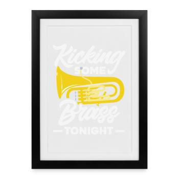 Vintage Euphonium Player - Framed poster (27 × 37 cm) - black - Front
