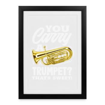 Vintage Euphonium Player - Framed poster (27 × 37 cm) - black - Front
