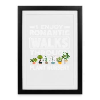 Romantic walks through the Plant nursery - Framed poster (27 × 37 cm) - black - Front
