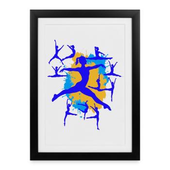 Gymnastique Gymnastique Acrobatie Gymnastique artistique - Affiche encadrée (27 × 37 cm) - noir - Devant