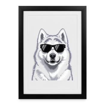 Malamute d’Alaska - Affiche encadrée (27 × 37 cm) - noir - Devant