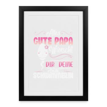 All the best dad wishes you your best swimmer - Framed poster (27 × 37 cm) - black - Front