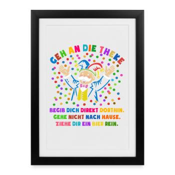 Cheers | Confetti | Go to the bar | Costume - Framed poster (27 × 37 cm) - black - Front