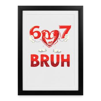 Conception du dessin animé Heart 67 Broth - Affiche encadrée (27 × 37 cm) - noir - Devant